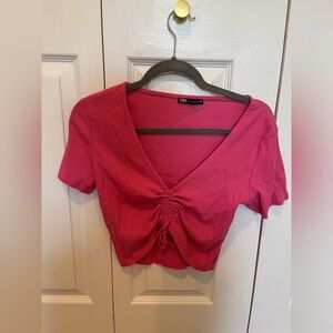 Zara Ribbed Pink Crop Top